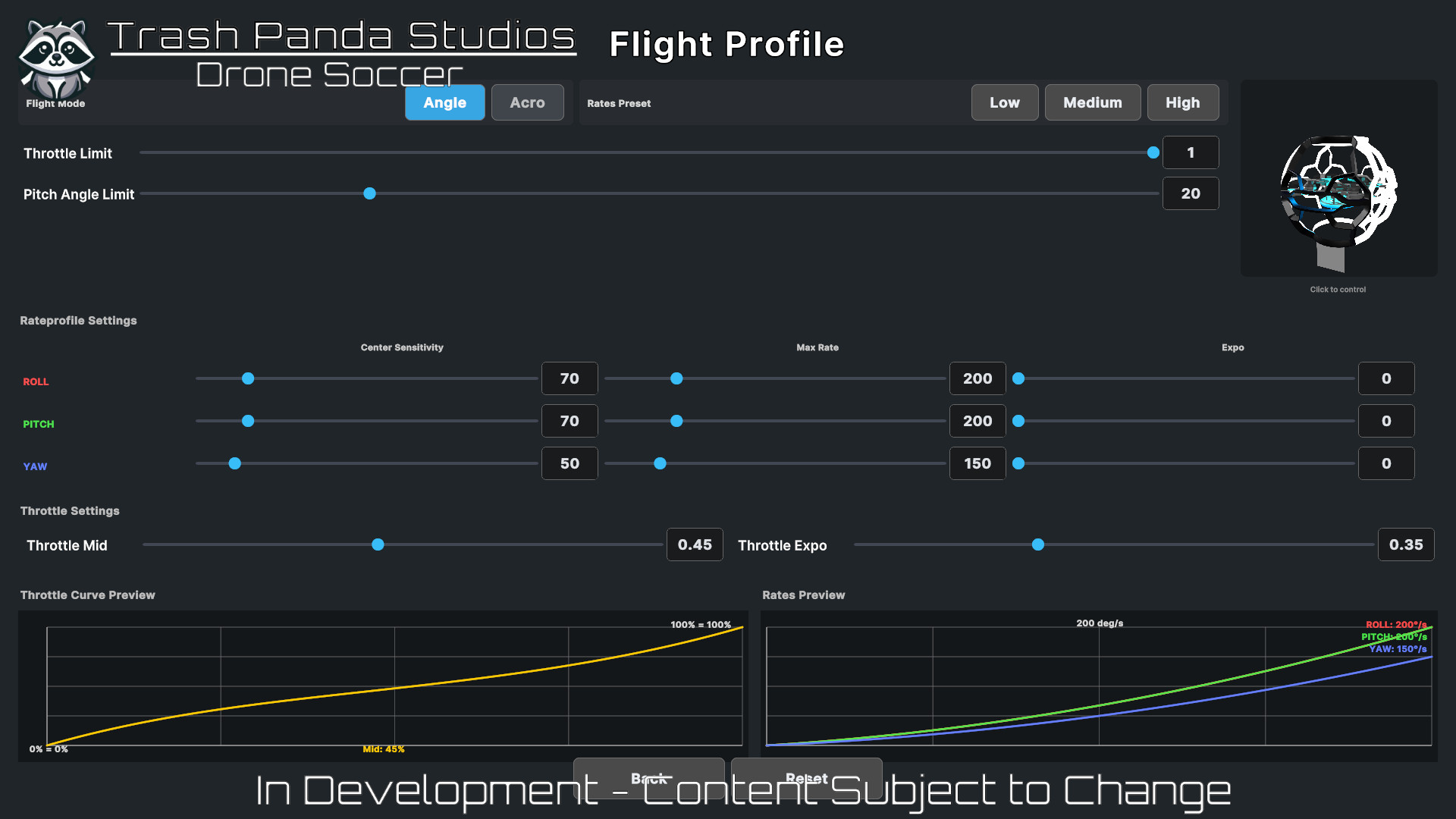 Drone Flight Profile Tuning UI